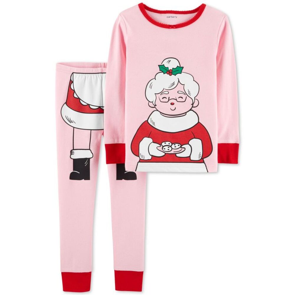 Carters Baby Girls 2 Pc. Snug Fit Mrs. Claus Cotton Pajamas Set